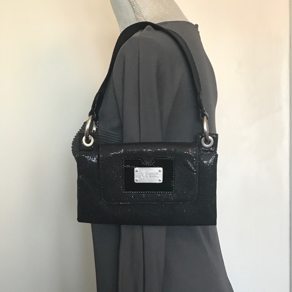 Armani Jeans Sequin Bag Black - Picture 1 of 8